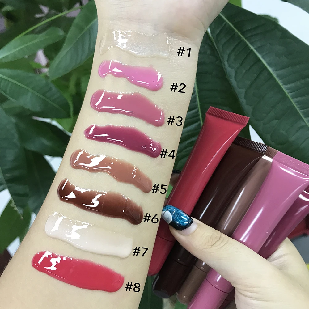 Phone Case With Lip Gloss Peptide Lip Balm Treatment Plumper Gloss Custom Logo Vegan Glossy Liquid Lip Tint Oil Make Up
