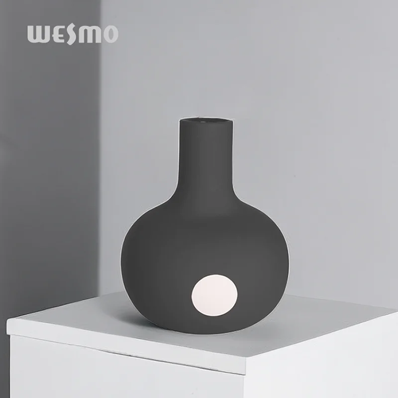 Wabi-sabi Ceramic Vase Decoration Table Ceramic Decoration Ceramic Factory Stoneware Wholesale Flower Vase For Home DecorPopu