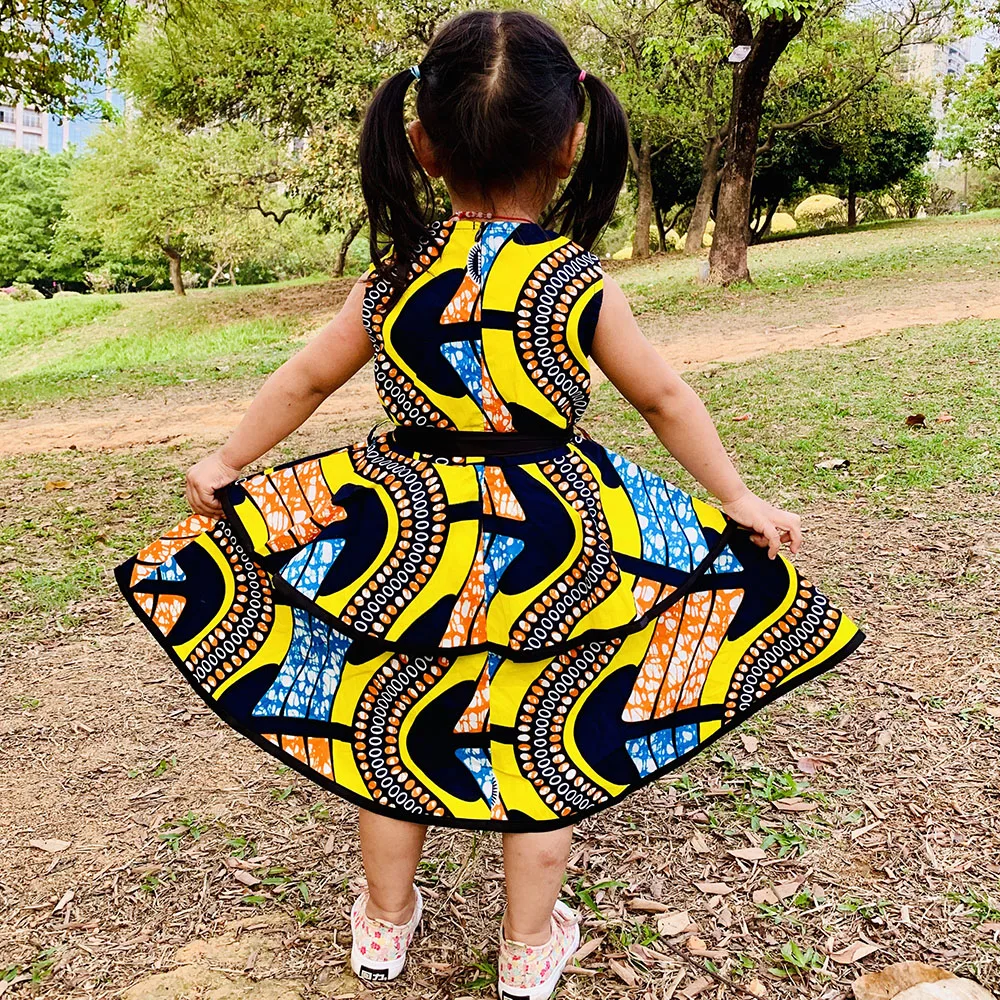 Custom kids clothing manufacturers fashion African style dress for baby girl kids clothing