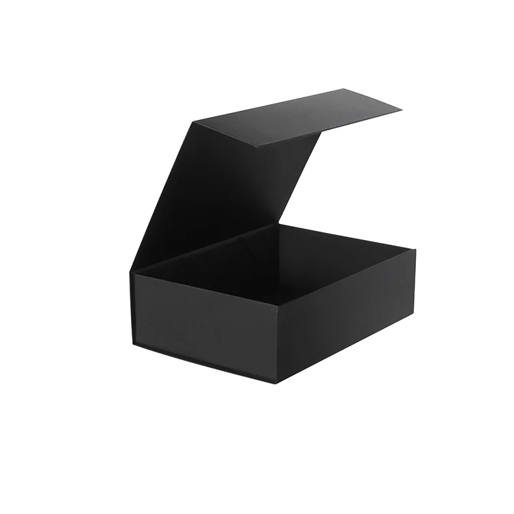 
Black flipper over cover magnetic closure gift box packing box 