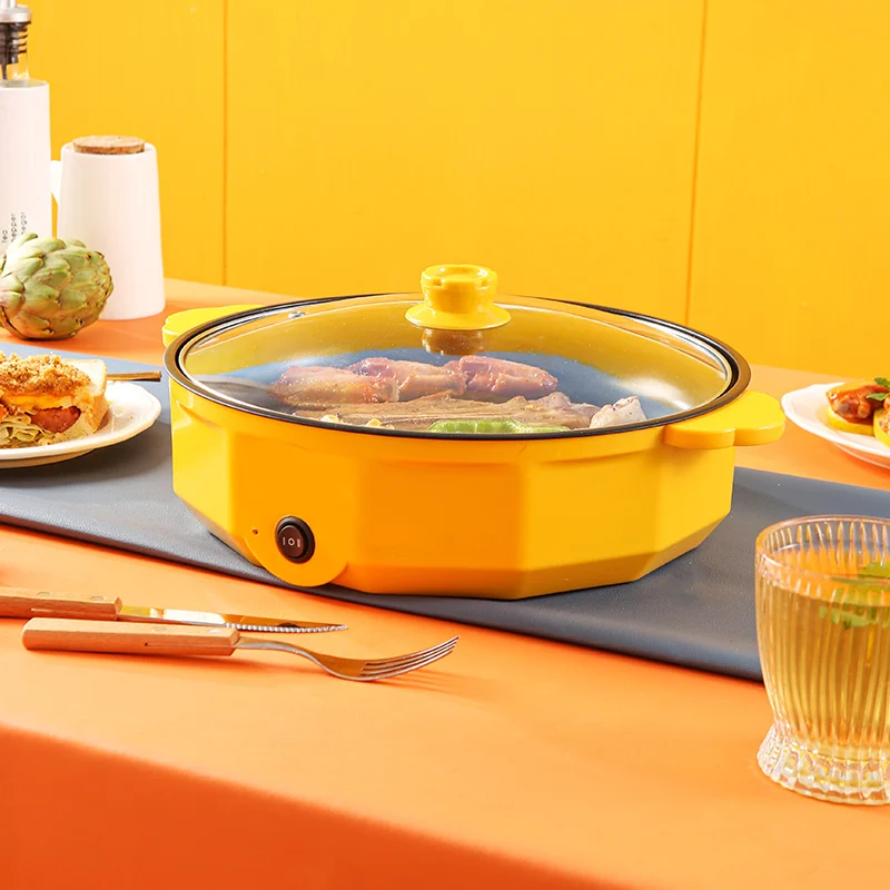 Household electric griddle portable electric skillet mini frying pan non stick coating kitchen small wok BBQ grill pan