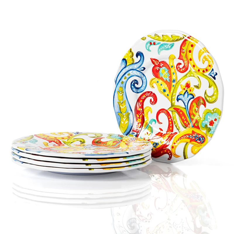 Круглая тарелка из меламина для вечеринки