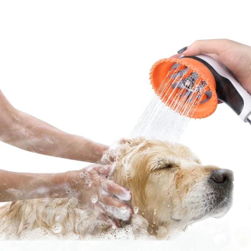 Amazon hot sale pet bath brush dog cleaning beauty tools massage shower pet bath nozzle flawless lady groomer