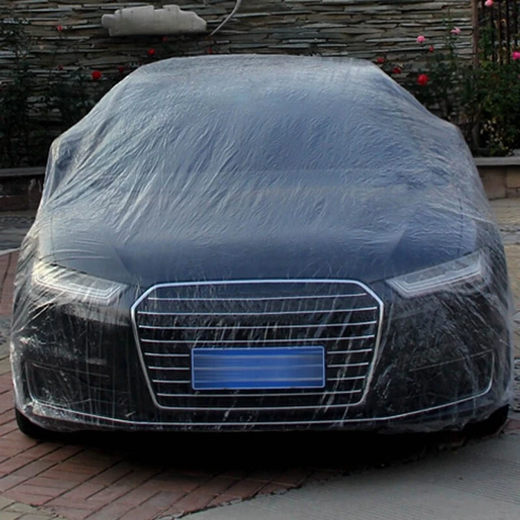 Hot Sale 4.8*7.5m Dustproof And Rainproof Disposable Plastic Car Cover