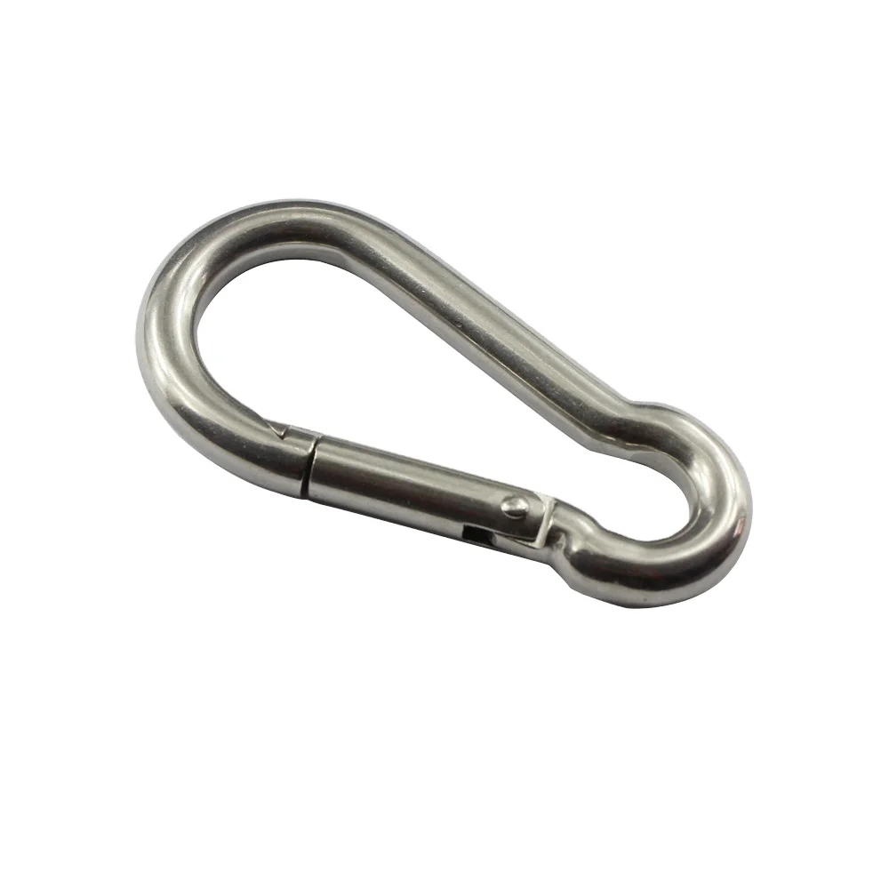 Stainless Steel Climbing Carabiner Hook 4mm Marine Snap Hooks Camping Carabiners Climbing Mountain Snap Clips
