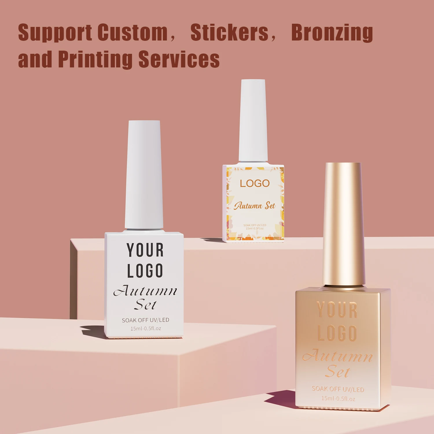 New Arrival Red Wine Factory Manufacturer Gel Nail Polish Set With Free Color Display