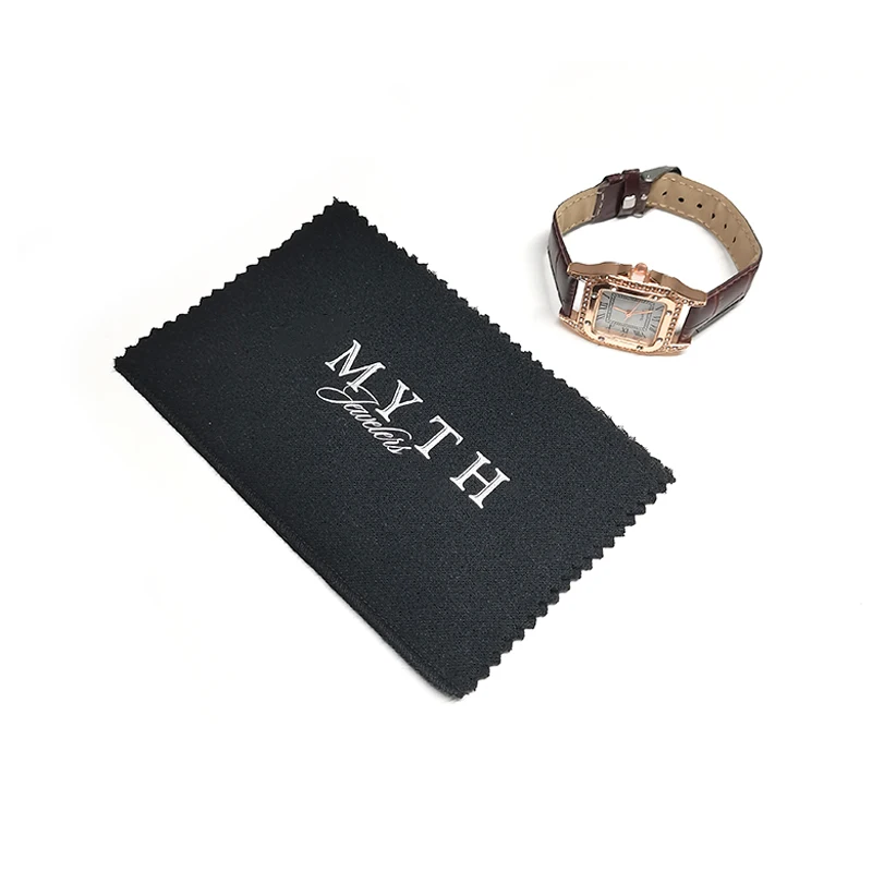 Premium Quality Custom Logo Cotton Suede Jewelry Silver Gold Polishing Cloth with Anti-Tarnish Agent