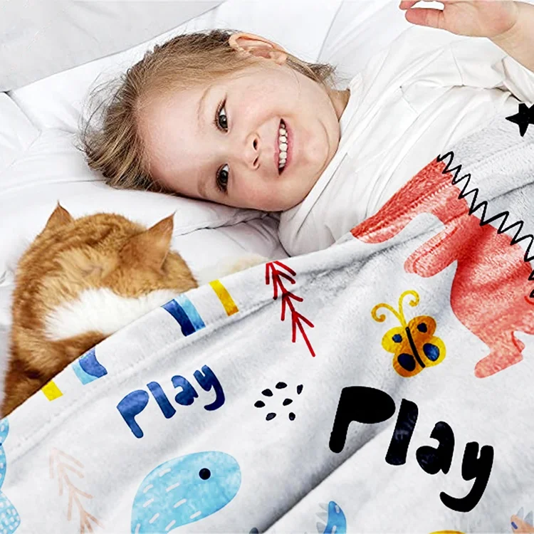 Customized carton design digital printing anime blanket baby blanket printed flannel blanket
