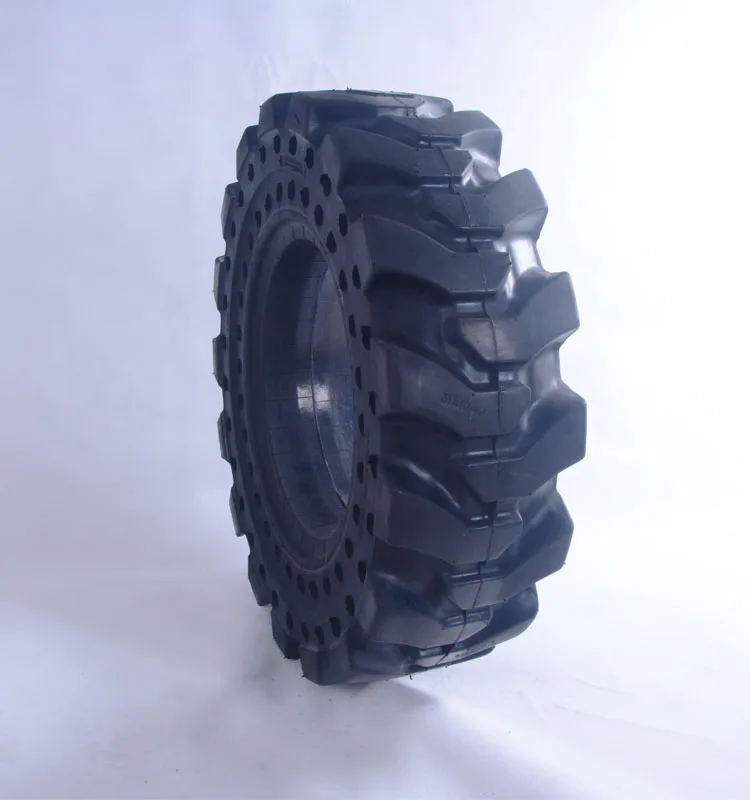 High Quality 31x10-16 Anti-puncture Solid Rubber Tires Skid Steer Loader Tire with Rim