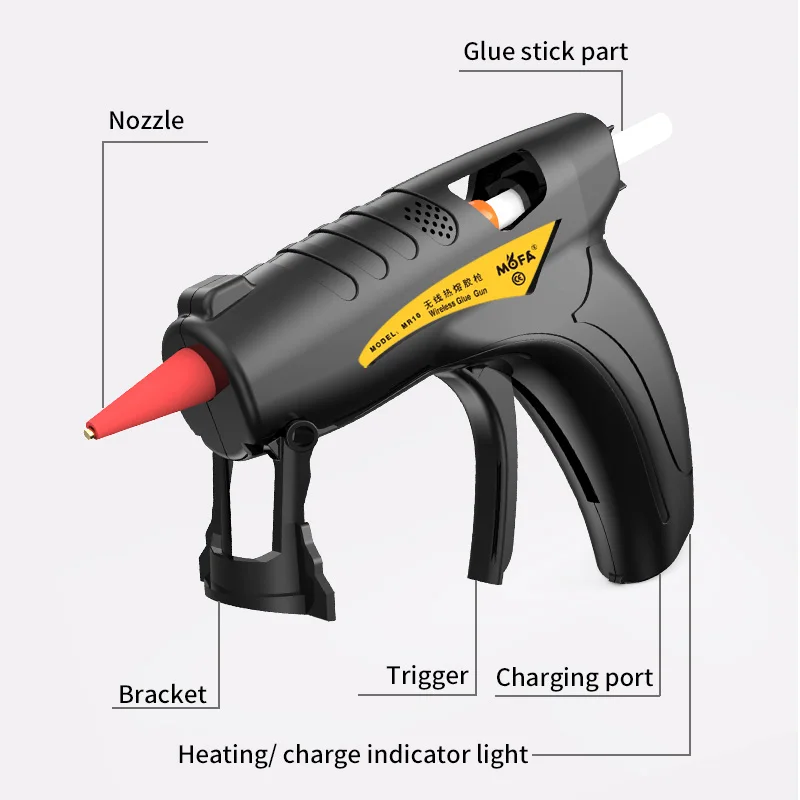 Hot sale 220V 10W USB Cable Electric silicone hot melt high temp hot glue gun