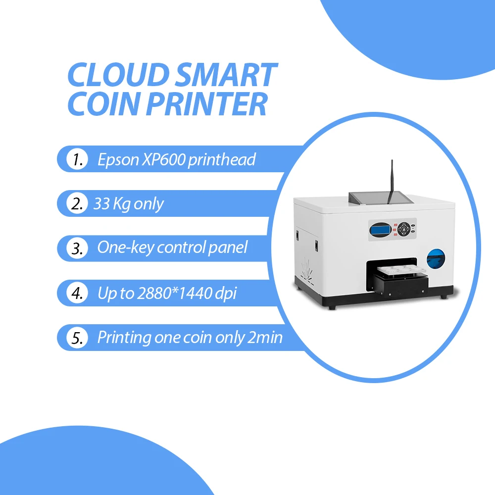 New Upgraded RF-CO1 Gold Coins Printer AI Drawing Function UV Printer Flat Bed Printing Machine For Small Business