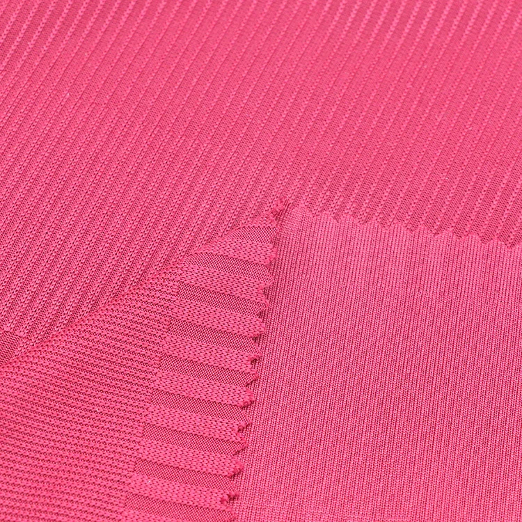Woman tops fashionable custom spandex knitted rib knit jacquard fabric recycle fabric