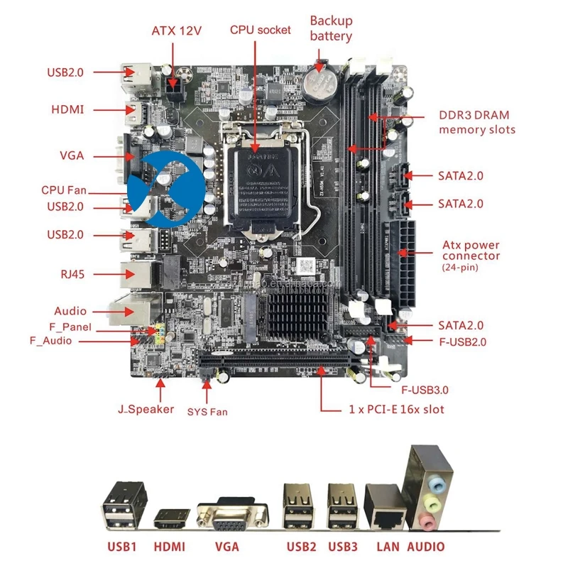 High Quality H55  Motherboard High Quality Computer Motherboard H110 Chipset LGA 1151 PC OEM Custom H110 Motherboard