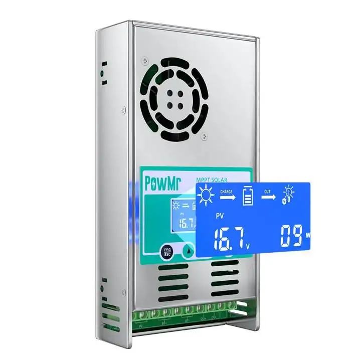 PowMr 12V 24V 36V 48V LCD Display Solar Panel Controller 60A Built-in DSP Controller MPPT Solar Charge Controller