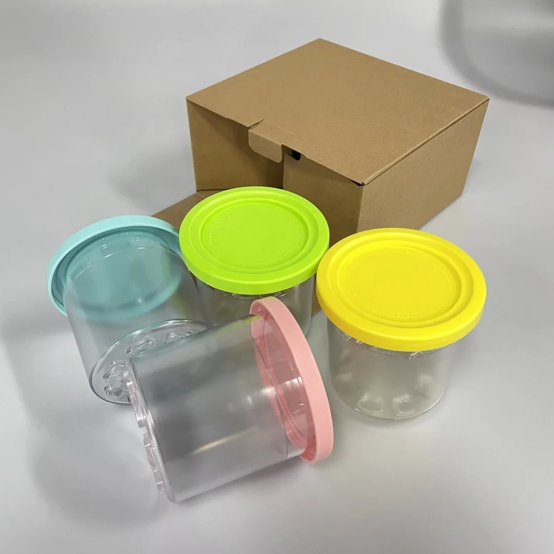 Ice Cream Container Airtight Leaf-Proof Food Storage Box Ice Cream Makers Creami Pint Containers With Silicone Lids