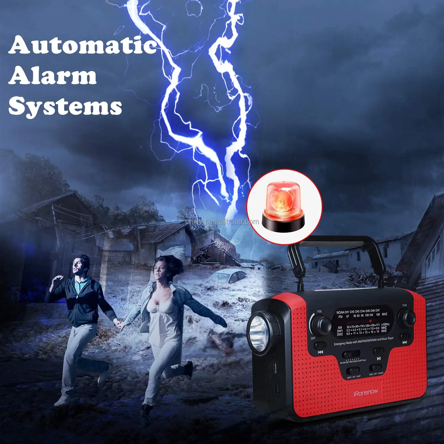 TF card Led Light Portable Hand Crank Emergency Solar Power sW Radio
