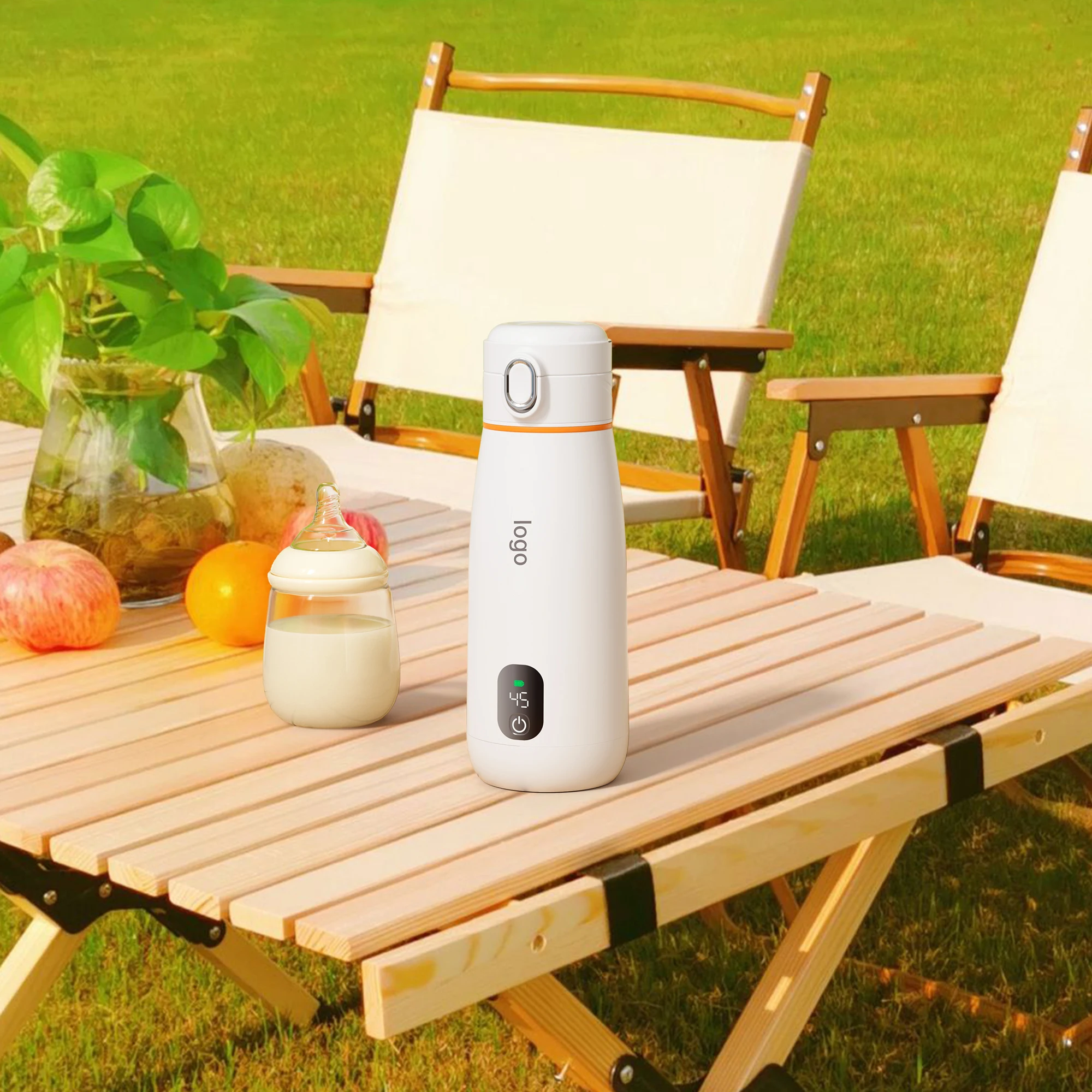 Portable Milk Warmer with Super Fast Charging and Cordless, Instant breastmilk, Formula or Water Warmer with 10 Ounces Big Capac