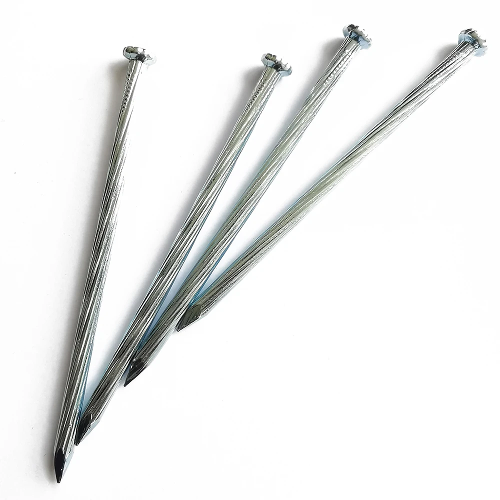 china nails factory wholesale concrete nail sizes top quality angular spiral stainless steel concrete nails