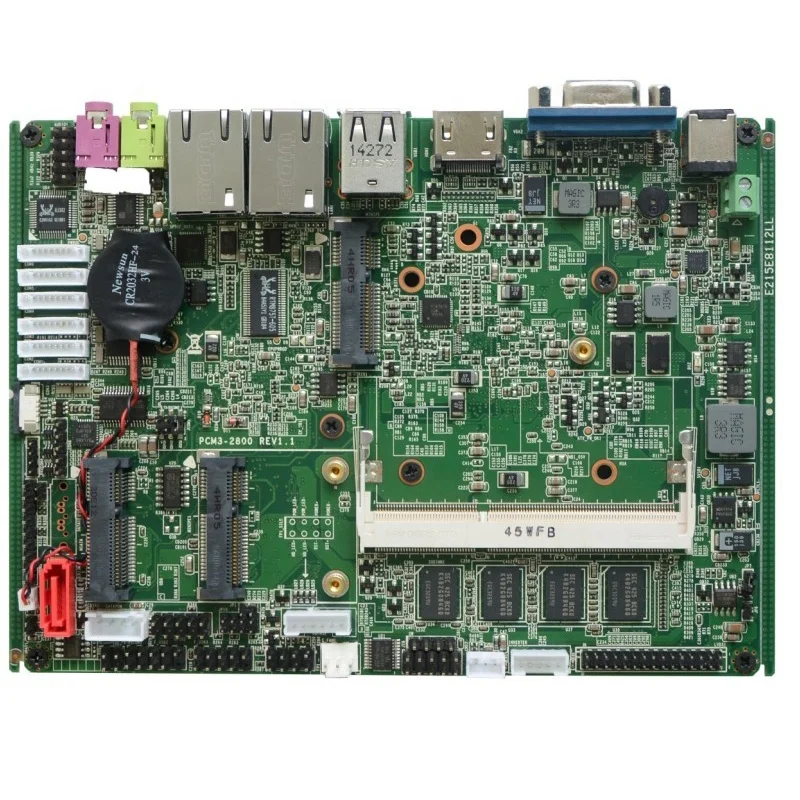 Mainboard Intel CPU DDR3 VGA+HD-MI+LVDS 6*COM RS485 RS232 2*LAN 6xUSB Fanless Industrial motherboard