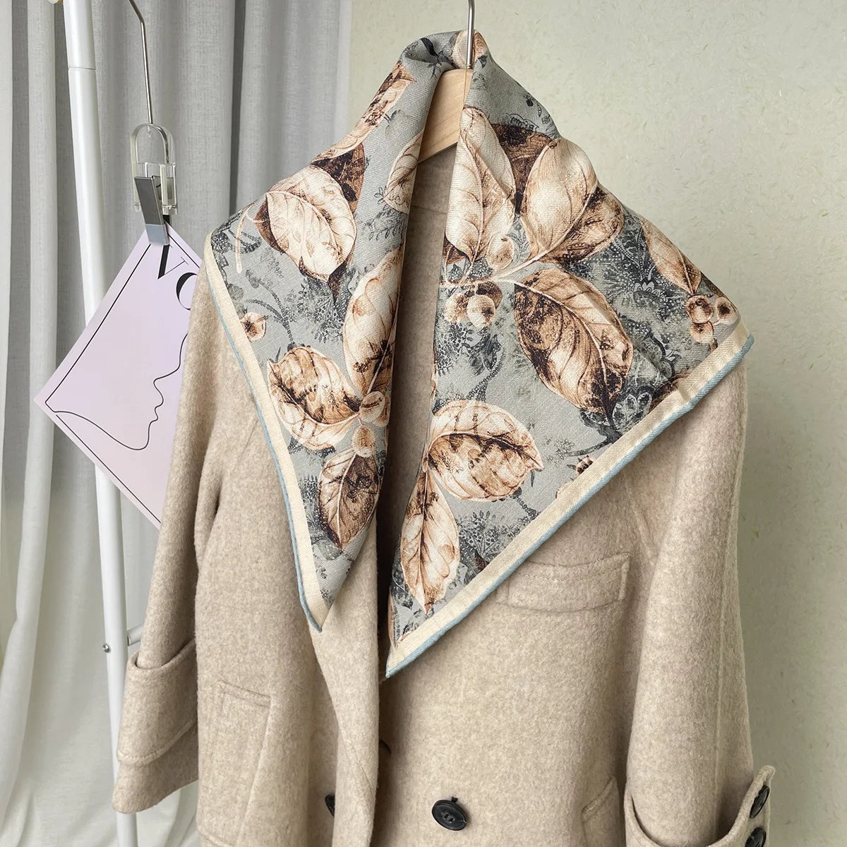 Новинка осень-зима корейский винтажный двухсторонний Шелковый шерстяной шарф с принтом женский высококачественный темпераментный 70 квадратный