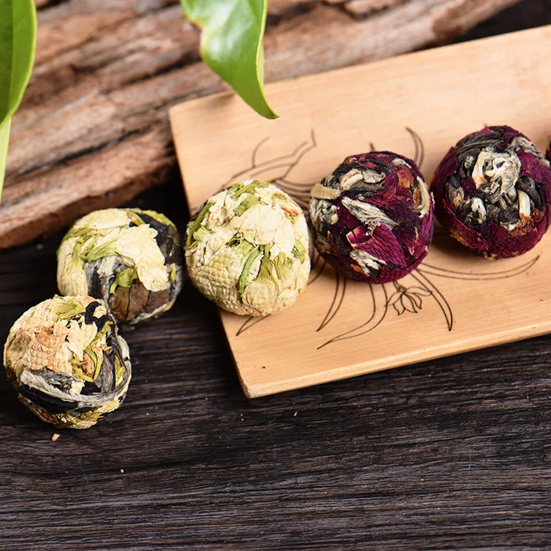Organic Rose Jasmine White Tea Ball Handmade Flower Tea Dragon Ball Bulk Wholesale Gift Box Yunnan Organic Slimming Health Tea