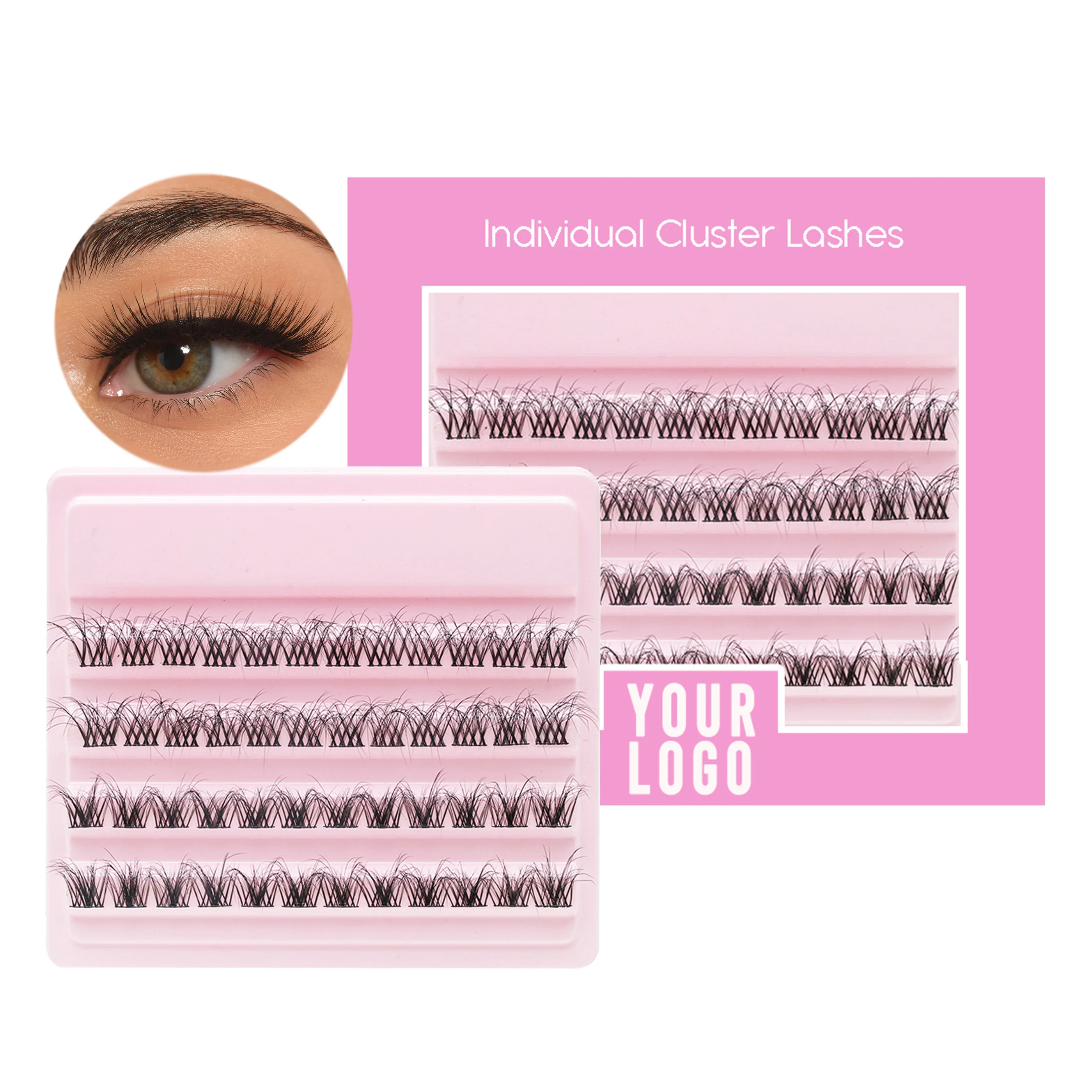 Individual 5D Fluffy Cluster Lashes Faux Mink Eye Lash Clusters DIY Eyelash Extensions