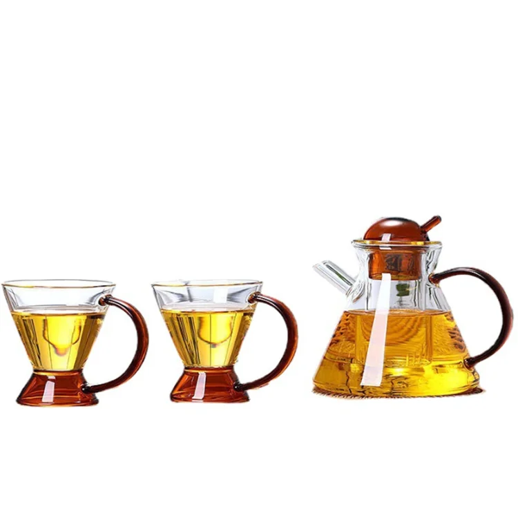 Wholesale High Quality Transparent Borosilicate Heat Resistant Stainless Glass Teapots With Infuser