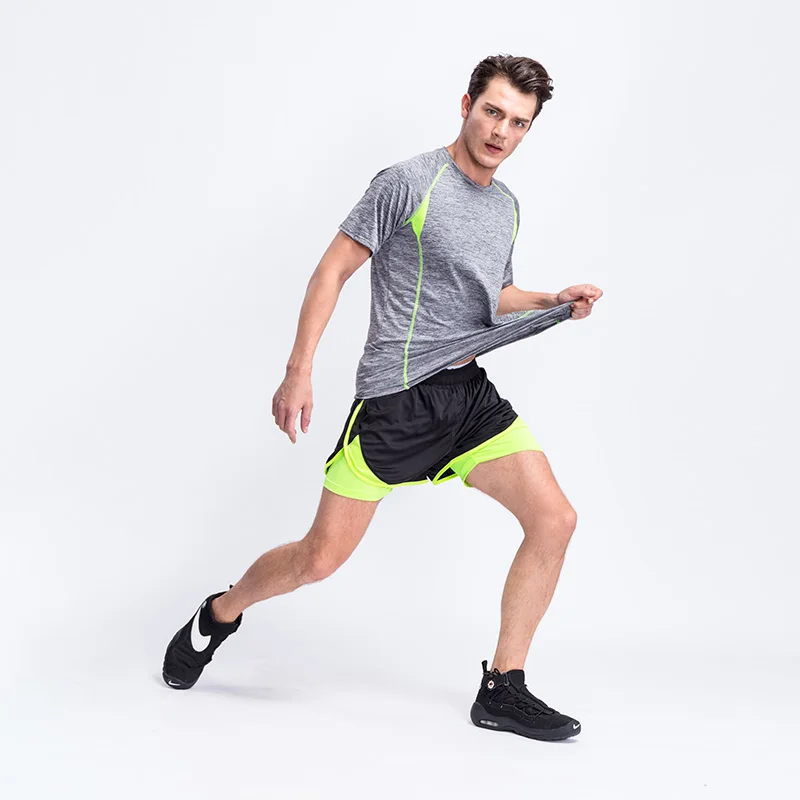 High quality fitness t shirt running sports gym wear men