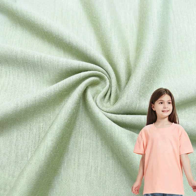 Оптовая продажа, 32s 150 г/м2, удобная трикотажная охлаждающая 100%, лиоцелл, тенсел, трикотажная ткань, материал для детской одежды, футболка