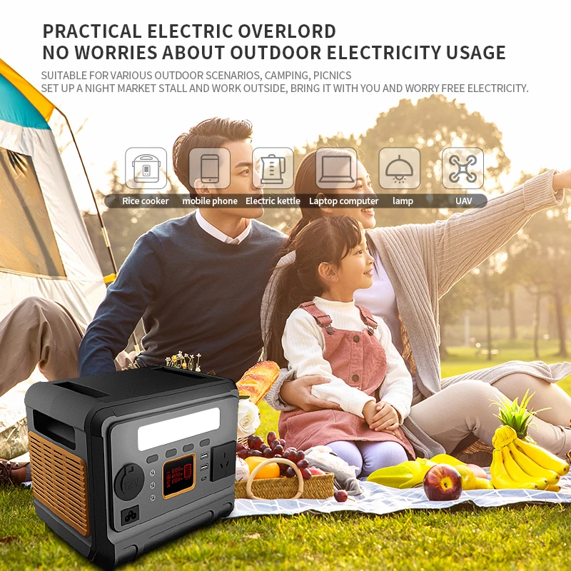 House Portable Solar Power System Portable Power Station 1000Wh 2000W Portable Power Station With Solar Panel