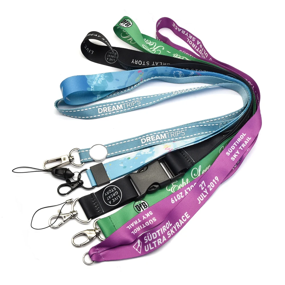 High quality breakaway custom silkscreen printing logo polyester airbus lanyards for mobile phone