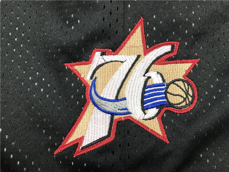 Pantalones Cortos De Baloncesto 76 s Classic Black Basketball Shorts Mesh Comfortable Loose Men Basketball Sports Shorts