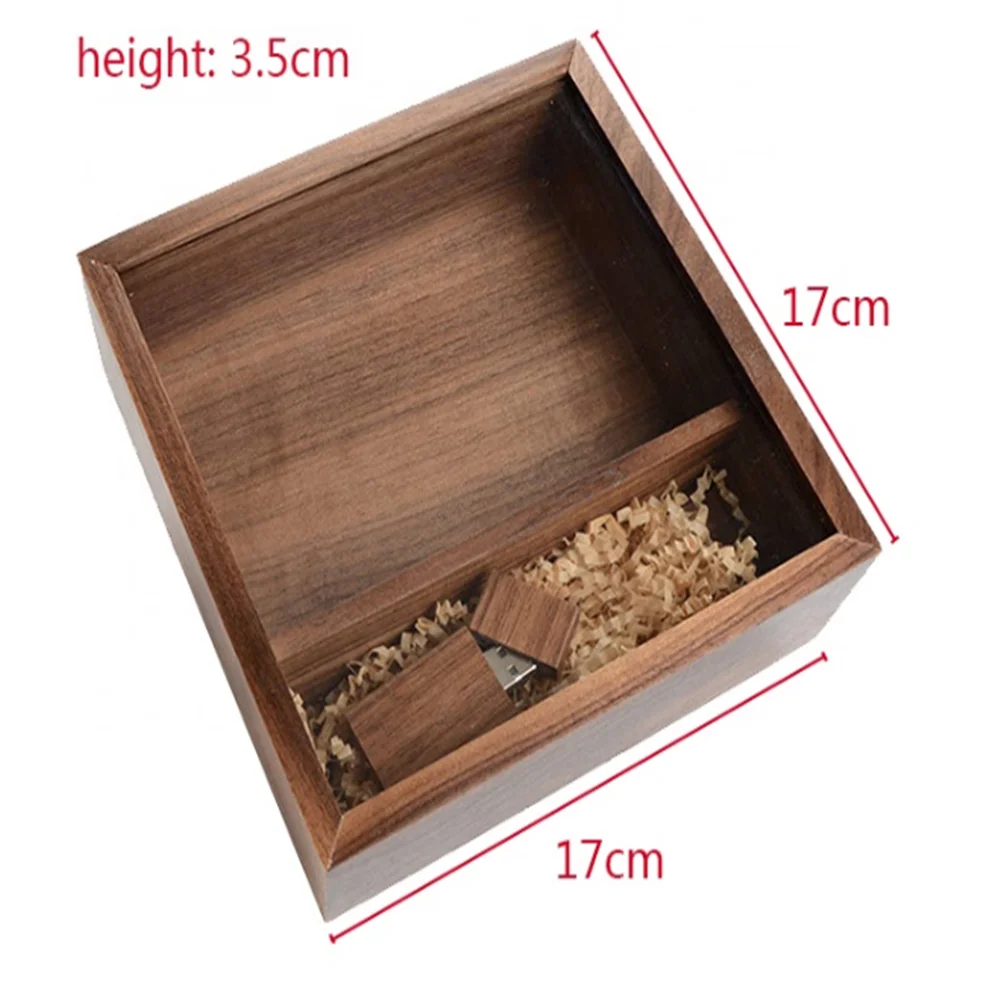 Custom simple and holiday photo storage box USB can flash drive wooden album box as a gift box