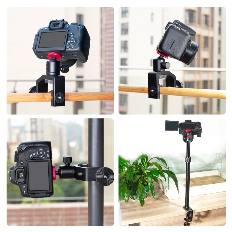 New PULUZ Camera Extension Central Shaft Rod C Clamp Mount Light Stand Monopod Holder Desktop with