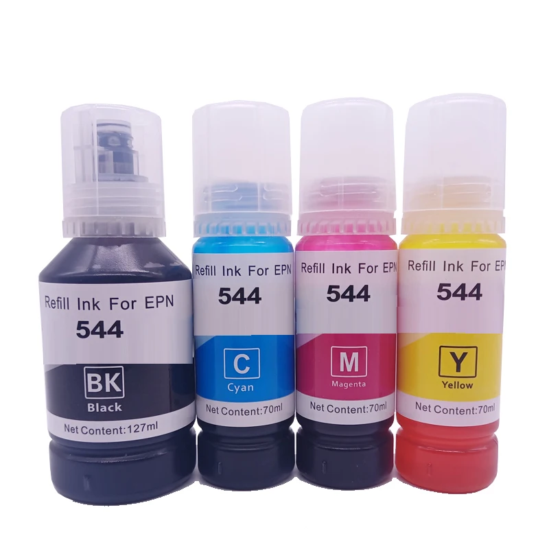 70ML Bottle 544 Refill Dye Based Ink Compatible For Epson L3210 L3110 L3150 L3250 L3156 L3160 L5190 544 Inkjet Printer Dye Ink