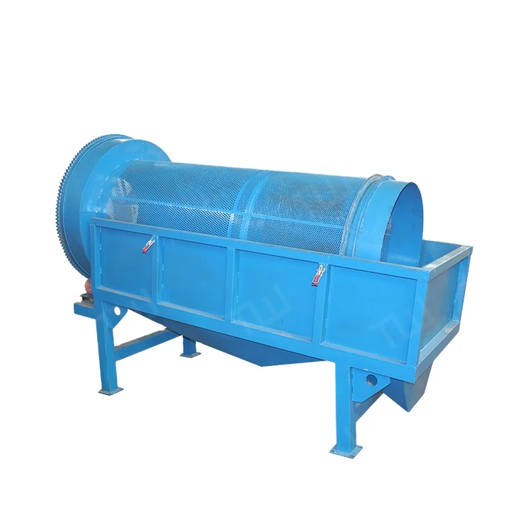 High quality Rotary Drum Trommel vibrated soil Screen machine