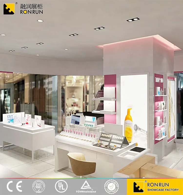 Luxury and famous cosmetic shop interior design for italian cosmetic brands