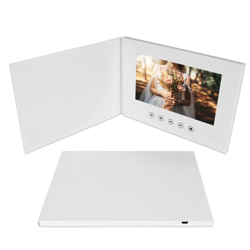 7-дюймовый HD экран Lcd Видео Брошюра цифровое приглашение видео поздравительная открытка