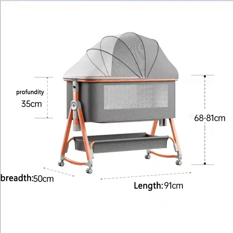 Security Flexibility Newborn Cradle adjustable travel bassinet cot baby bed sleeping baby crib with wheels