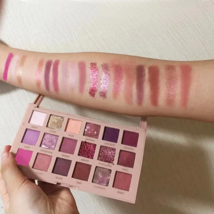 Wholesale OEM/ ODM high pigment 18 colors make up eye shadow palette no brand