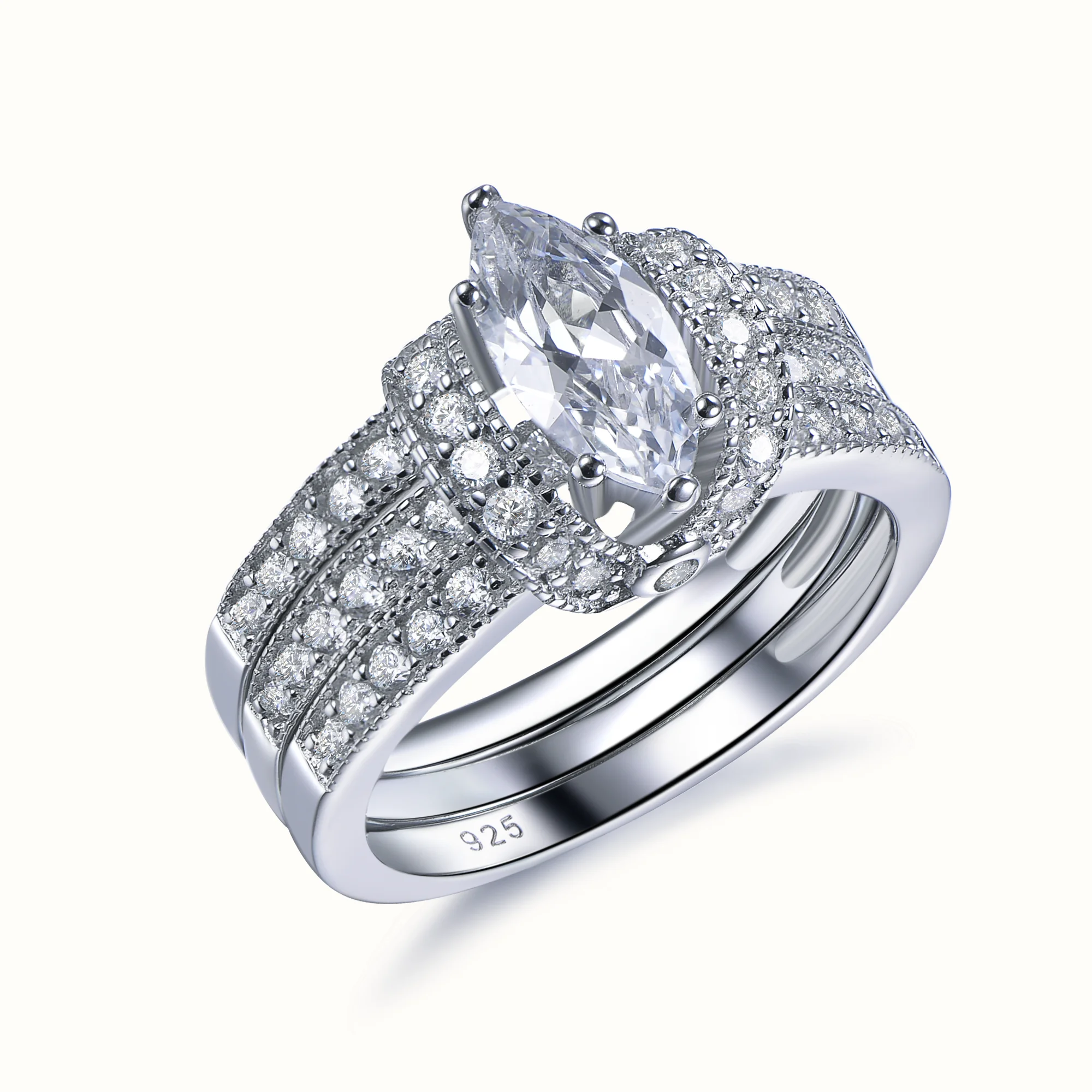 fashion wholesale charms women CZ gemstone  925 sterling silver luxury rings 925 silver engagement rings