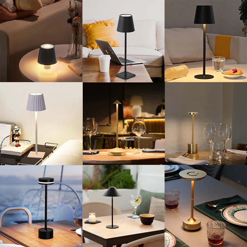 Creative Dimmable Home Decor Lampe de  LED touch rechargeable portable cordless luxury modern table lamps