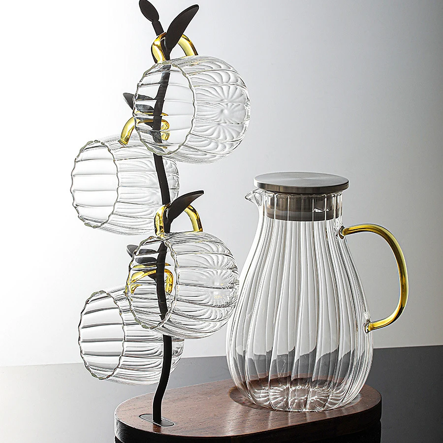 Wholesale Heat Resistant Borosilicate Glass Jug Glass With Stainless Steel Lid