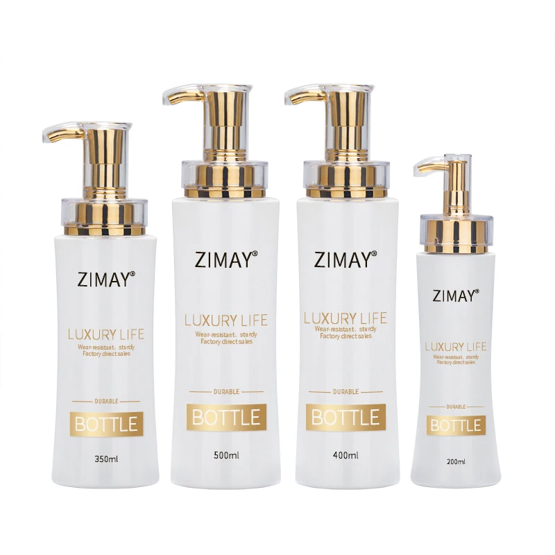 Wholesale PET 350ml 400ml 500ml lotion luxury plastic body wash scrub shampoo and conditioner cosmetic bottles