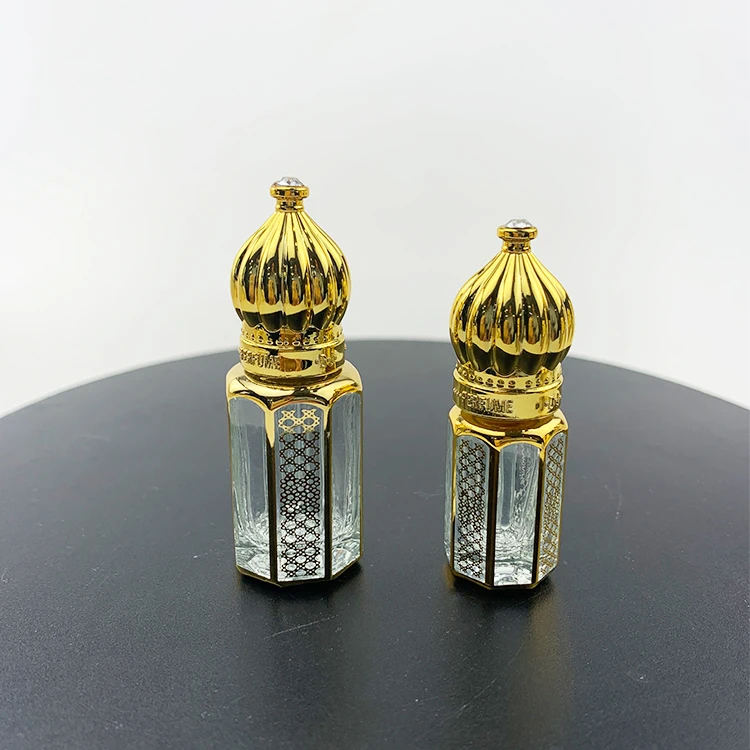 Empty 6ml Attar Arabian Oud Perfume Glass Bottles Brown Essential Oil Bottles