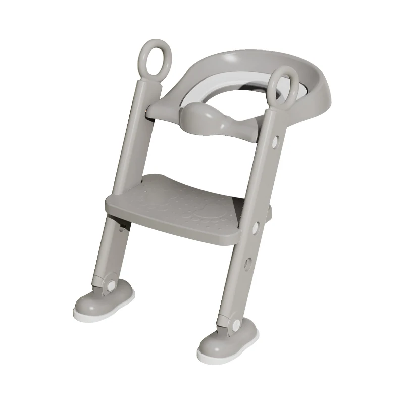 Hot Sale Baby Toilet Training Potty Seat  Multifunction Foldable Grey Baby Toilet Ladder with Step Stool