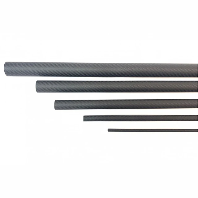 wholesale  high quality 1000mm twill matte Plain weave 3k carbon fiber tube rod pole pipe