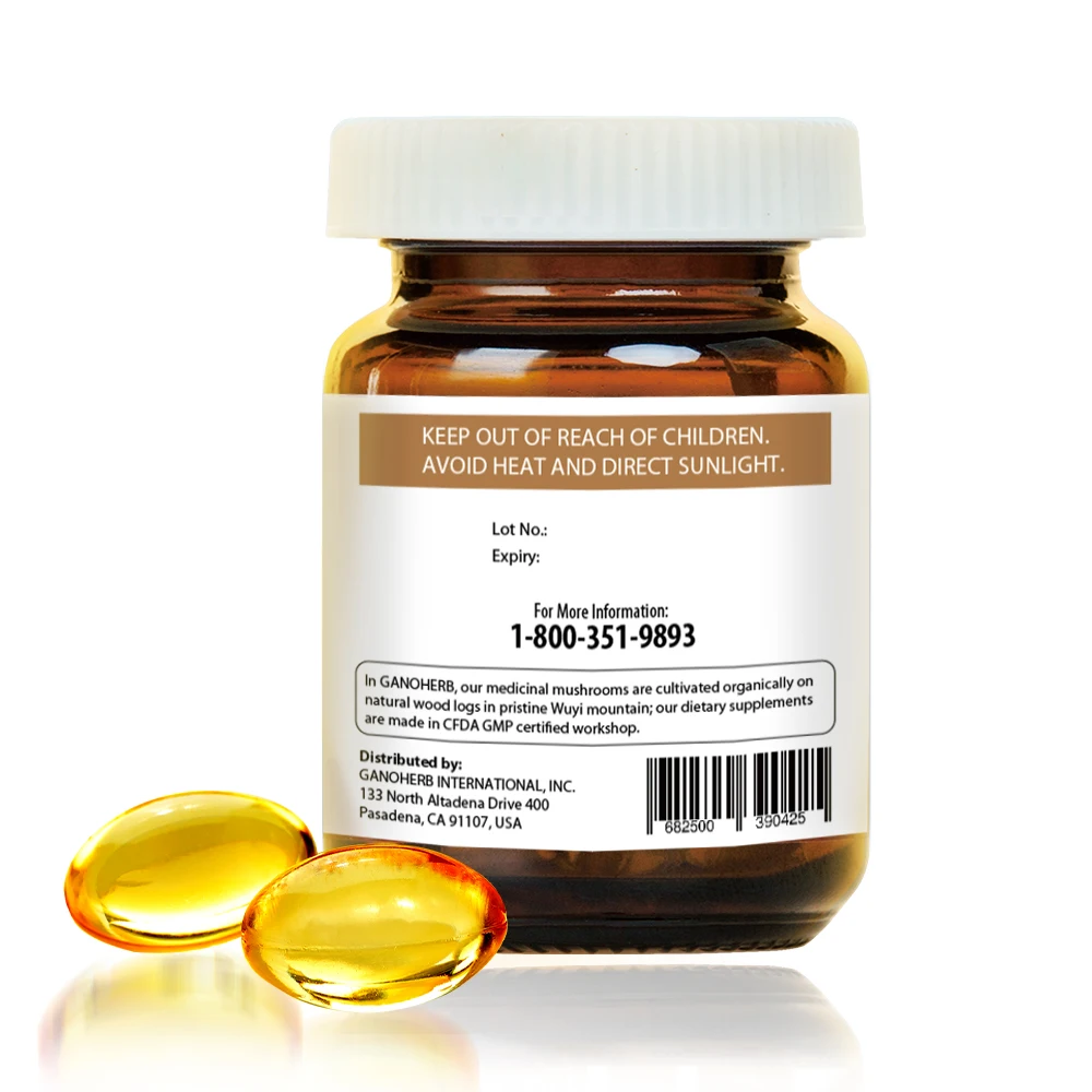 OEM Wholesale reishi mushroom lingzhi  herbal extract lucidum ganoderma lucidum  spore oil softgel capsule suplemento factory