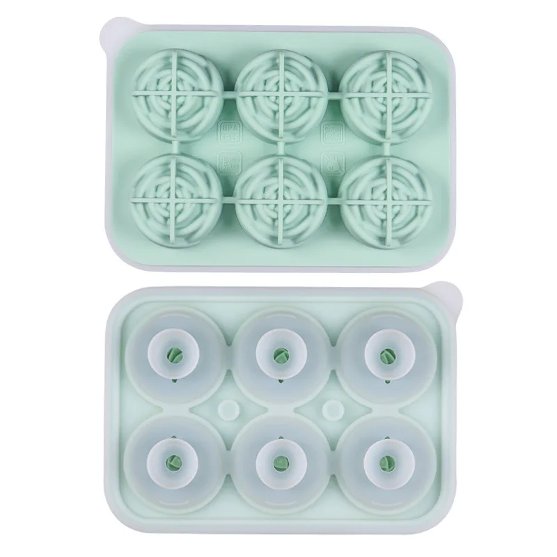 2023 New Arrivals Custom Logo 3d Rose Ice Cube Mold 4 Cavity Rose Shape Silicone Ice Lattice Cube Tray With Lid