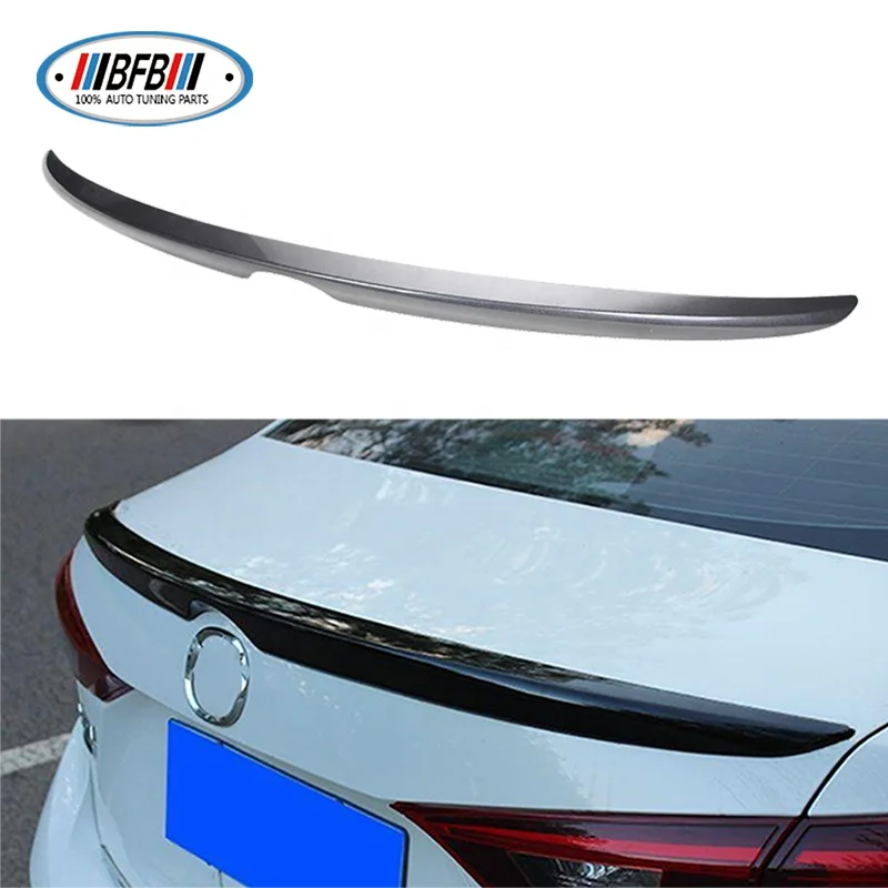 Mazda 3 Spoiler Glossy Dark Grey Painting Color ABS Tail Wing Rear Spoiler Trunk Wings Primer Plastic Style For Mazda 3 2014